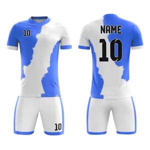 ชุดกีฬาฟุตบอลชาย พิมพ์ลายแบบ Sublimation ชุดฝึกซ้อมพร้อมชื่อทีม เบอร์ เสื้อ กางเกงขาสั้น ชุดยูนิฟอร์ม - Product Image 3