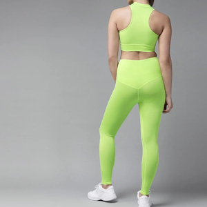 Conjunto de Yoga para Mujer, Diseño Moderno, Spandex/Poliéster, Transpirable, Ecológico, 2 Piezas, Diseño Sólido, Ropa de Gimnasio - Product Image 3
