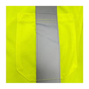 Wholesale Men's Reflective Workwear HiVis <b>Long</b> <b>Sleeve</b> Green T-Shirt High Visibility Safety <b>Vest</b> 100% Cotton Customized Logo - Product Image 3