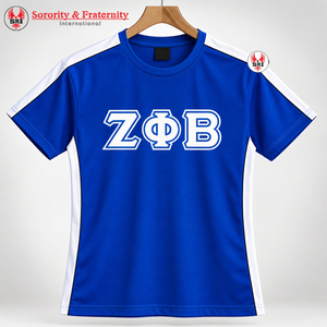 T-shirts brodés avec des lettres grecques pour femmes, respectueux de l'environnement, de la part de la sororité Zeta Phi Beta |   T-shirts respirants 100% coton sur mesure - Product Image 1