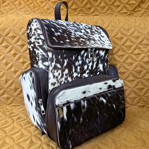 Rugged Western Hair-on <b>Leather</b> <b>Backpack</b> <b>Real</b> Cowhide Fur Outdoor Rucksack Custom <b>Leather</b> Bag Factory LHBP-0266 - Product Image 6