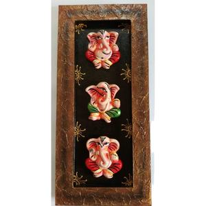 แจกันตั้งโต๊ะรูปพระพิฆเนศงานฝีมือสไตล์อาร์ตเดโค ทำจากดินเผา (แบบตั้ง) - ของตกแต่งบ้านสำหรับงานแต่งงานและวันเกิด - Product Image 1