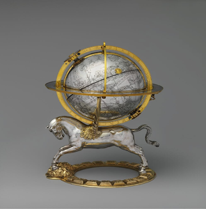 Premium brass armillary sphere globe on winged lion pedestal base with built-in <b>compass</b>, available at wholesale prices. - Product Image 1