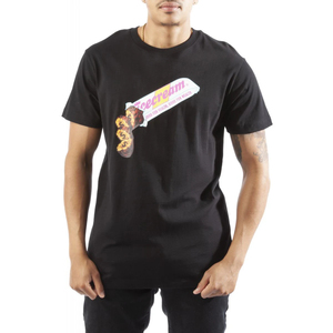Camiseta de Hombre con Estampado de Helado Negro, Manga Corta, Cuello Redondo, Corte Regular, Algodón Jersey, Transpirable, Ligera, Estilo Urbano para Verano - Product Image 1