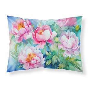 Aquarelle pivoines oeuvre décorative taie d'oreiller léger Super doux facile d'entretien taille Standard drap et taie d'oreiller ensemble - Product Image 1