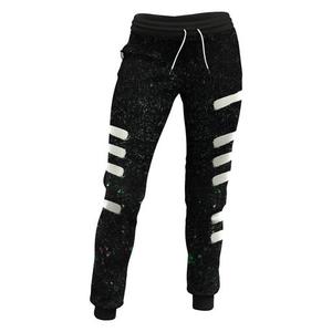 Custom Men's Dripping Print Sweatpants <b>Elastic</b> <b>Waist</b> Drawstring Casual Spliced Design Black White Polyester Autumn Wear - Product Image 3