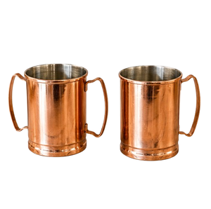 Mug à Moscow Mule en cuivre pur artisanal avec poignée en laiton, tasse en cuivre martelé pour cocktails et bière, au prix le plus bas - Product Image 3