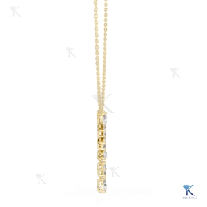 Lab Grown Diamond Multi Shape Y Lariat Necklace 14K 18K <b>Solid</b> <b>Gold</b> Fine Women Jewelry Factory Direct Wholesale B2B Supplier - Product Image 5