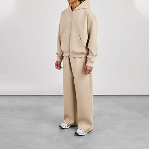 Survêtement à capuche pour hommes grande taille, gris uni, décontracté, sweat-shirt long avec poches latérales, taille élastique, coupe ample, vêtements d'automne - Product Image 3