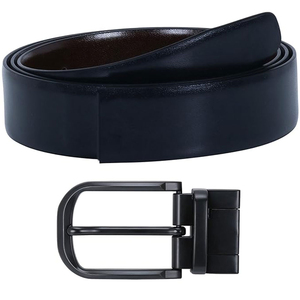Ceinture en cuir de vachette marron avec boucle rectangulaire à fermoir, style formel, durable, moulage monobloc - Product Image 6