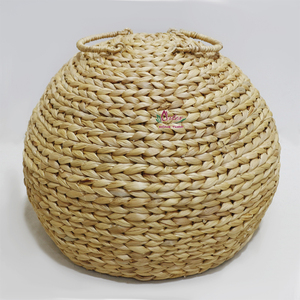 Nid pour animaux de compagnie en jacinthe d'eau fait main, petit, portable, rond, respirant, en fibre, pour intérieur, toutes saisons, amovible et lavable - Product Image 6