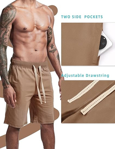 Producción al por mayor de pantalones cortos de algodón para hombre, fábrica de pantalones cortos de algodón para hombre con cintura elástica para mayor comodidad, tela con acabado suave. - Product Image 3