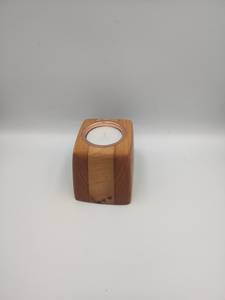 Portavelas de Madera Maciza Hecho a Mano con Inserto de Cobre, Soporte para Velas Votivas, Decoración Moderna para Mesa, Regalos para el Hogar - Product Image 2