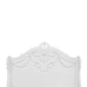 Cadre de lit antique en bois d'acajou avec des sculptures luxueuses et une finition blanche pour une utilisation en intérieur - Product Image 5