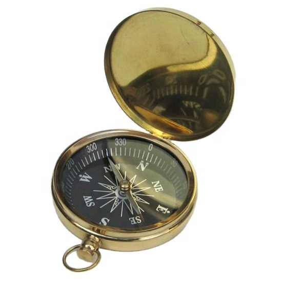 Antique Brass Finished Nautical Compass Custom Print Metal Model Pocket ...
