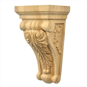 Soportes Decorativos de Madera Tallada a Mano para Estantes de Armario, Soportes Ocultos para Gabinetes de Cocina - Product Image 1