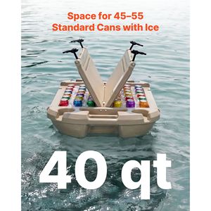 Frigo Galleggiante Premium da 40 QT in LLDPE, Contenitore Termico Anfibio per Bevande e Alimenti con Ruote e Corda di Traino per Stoccaggio a Secco - Product Image 4