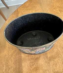 Jardinière suspendue décorative en cuivre pur, faite à la main, de haute qualité, écologique, légère, motif vintage complexe, haut de gamme pour le jardin - Product Image 3