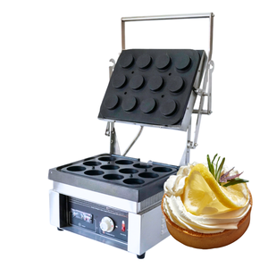 Electric Wafer Machine 12 Holes Round Tart Maker Tart Pie Maker Stainless Steel Adjustable <b>Thermostat</b> Push Button <b>Control</b> - Product Image 1