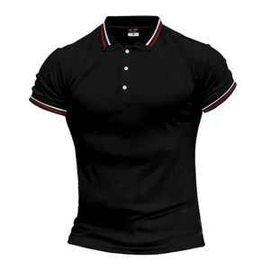 เสื้อเชิ้ตแขนสั้นผู้ชาย ผ้าถักระบายอากาศ ซิปปักลาย ลำลอง กอล์ฟ ทรงสมาร์ทฟิต สวมใส่สบาย แห้งเร็ว - Product Image 3