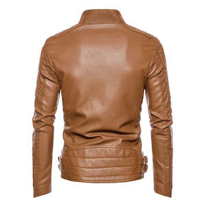 Chaqueta Corta de Cuero de Alta Calidad para Motociclistas, con Cuello Alto, Estilo Tea Core Horse, Diseño Acolchado, Servicio OEM para Hombres - Product Image 4