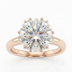 Anillo de Diamantes de Oro Rosa de 14K con Corte Brillante Redondo de Lilaba Enterprise, Certificado por GIA, Anillo de Compromiso Clásico para Mujer, Regalo - Product Image 2