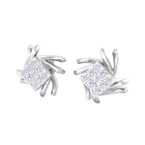 Luxury 18K white Gold Lab Grown Princess Cut Solitaire Diamond Stud <b>Earrings</b> Women's Elegant <b>Fine</b> Jewelry Wholesale Supplier - Product Image 2