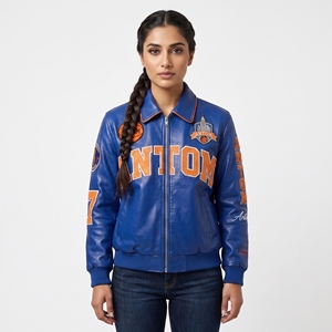 Custom Logo Stand Collar Front Chenille Embroidery Varsity <b>Jacket</b> Blue Bomber <b>Jacket</b> <b>Men</b> Streetwear Wholesale OEM - Product Image 6