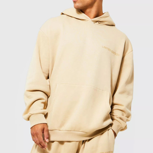 Lightweight 100% Cotton <b>Men's</b> Winter Hooded Casual Oversized <b>Pullover</b> Tracksuit with Custom Embroidered Logo Premium Quality - Product Image 3