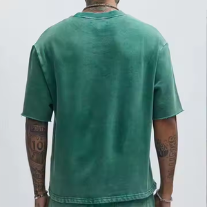 Camiseta Corta de Estilo Vintage para Hombre, Cuello Acanalado, 320 g/m², Lavado Ácido, Corte Holgado - Product Image 2