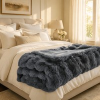 Plaid chauffant 50x60 pouces en fausse fourrure pelucheuse et flanelle double couche, 10 réglages de chaleur, arrêt automatique, lavable en machine pour la maison