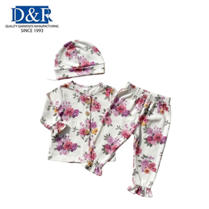 Ensemble de vêtements pour bébé en toile polaire florale d'automne, 2 pièces, fabricant malaisien, best-seller, fournisseur OEM, coton respirant - Product Image 5