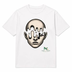 Custom Glitch Art Graphic <b>T</b> <b>Shirt</b> Men's Distorted Face Cyberpunk Crew Neck Tee Y2K Streetwear OEM Factory Wholesale - Product Image 1
