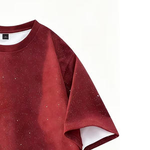 T-shirts surdimensionnés pour hommes, style moderne avec strass, streetwear, coupe décontractée pour une mode décontractée et un usage quotidien - Product Image 5