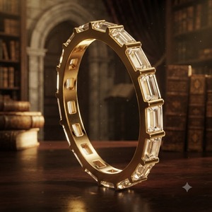 Bague de fiançailles en diamant taille baguette de bonne qualité, bijoux de mariée pour femme, idéale pour demande en mariage ou anniversaire, disponible à la vente - Product Image 1