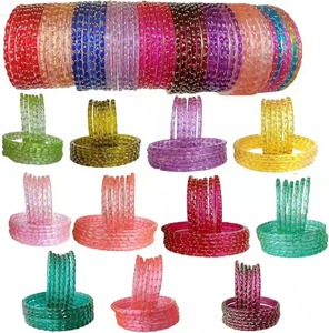 Wholesale Price Silver Tone Kashimiri Glass <b>Bangle</b> <b>Charm</b> Pearl Wedding Trendy Traditional Jingle Style <b>Bangles</b> Stack - Product Image 2