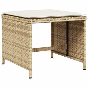 Juego de 8 Sillas de Comedor de Ratán Sintético PE Beige, Plegables, Medianas, para Jardín - Product Image 6