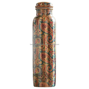 Top Quality Copper Drinking Bottle With <b>Sticker</b> And Polish Finished For Drinking And <b>Kitchen</b> Use Copper Bottle Leak Proof - Product Image 1