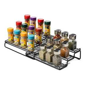 Étagère de rangement extensible en métal robuste pour armoire de cuisine, comptoir, épices, casseroles, assiettes et garde-manger - Product Image 4