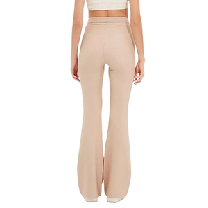 Base Layer Design High Stretchy Fabric Made Women's <b>Leggings</b> Style Flare Trousers Pants Lounge Streetwear <b>Flared</b> Trouser - Product Image 4