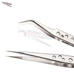 Pinzas de extensión de pestañas de acero inoxidable de alta calidad no magnéticas y último diseño con punta puntiaguda - Product Image 6