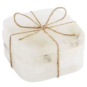 Sous-verre à thé en marbre blanc de forme carrée au design admirable, vente en gros, sous-verre à thé en marbre pour table à manger à prix compétitif - Product Image 1