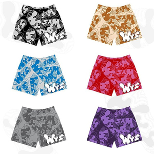 Pantalones Cortos Deportivos de Verano para Hombre, Sublimados, 100% Poliéster, Diseño Inspirado en Diseñadores, Estampados de Lujo, Unisex, de Malla, Cintura Alta con Cordón Ajustable - Product Image 5