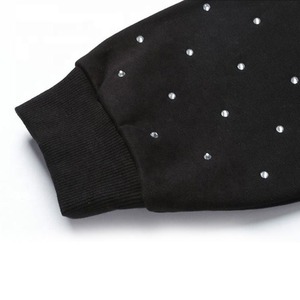 Sweat à capuche zippé vintage de haute qualité en coton 100% avec strass, coupe ample, pour hommes - Product Image 6