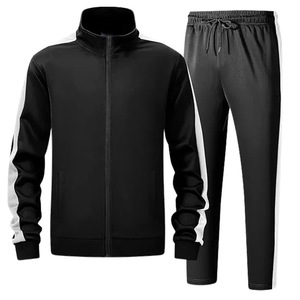 Men's Gray Tracksuit Full Zip <b>Jacket</b> Matching Pants Casual Breathable Solid Color Polyester Autumn Wear Regular Fit - Product Image 4