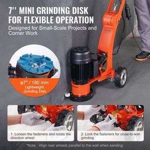 1.7HP elettrico 7 \ "Walk-bedietro smerigliatrice da pavimento 1300W 1720RPM lucidatrice per calcestruzzo per granito/marmo/pietre - Product Image 5