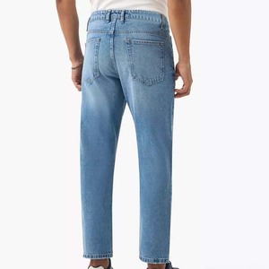 <b>High</b> Quality Custom Logo Denim <b>Jeans</b> Pants <b>for</b> <b>Men</b> Distressed Wash Straight Style Mid <b>Waist</b> <b>High</b> Street Oem Manufacturer - Product Image 3