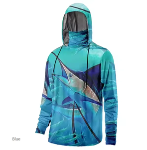 Chemises et hauts de pêche en polyester antibactérien 100% polyester avec col à capuche Sublimation - Product Image 6