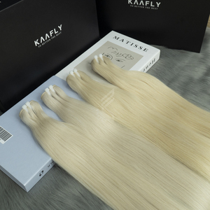 Extensions de cheveux humains de style Fumi blond de qualité supérieure cheveux vierges avec traitement chimique teint vrais cheveux de trame - Product Image 3