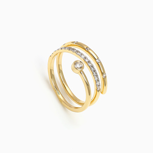 Bague ouverte multi-rangs en diamant de laboratoire taille ronde en or 10K 14K 18K ou argent 925 935, bijoux fins personnalisés - Product Image 3